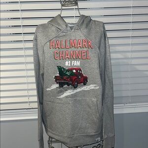 Gray Hallmark Channel Hoodie with Red Truck Design